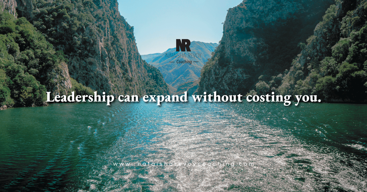 River flowing with text Leadership can expand without costing you